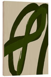 Holzbild Green Strokes No 1