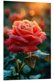 Akryylilasitaulu Dew wet rose I - Peter Roder