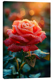 Canvas print Dew wet rose I - Peter Roder