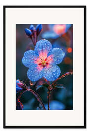 Gerahmter Kunstdruck Blaue Blüte
