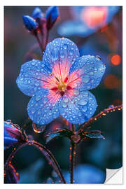 Selvklebende plakat Blue flower