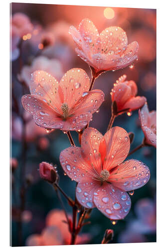 Acrylglasbild Rosa Blüten