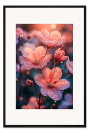 Gerahmter Kunstdruck Rosa Blüten