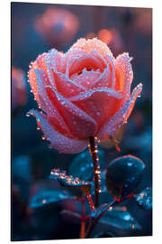 Aluminium print Dew-wet rose II