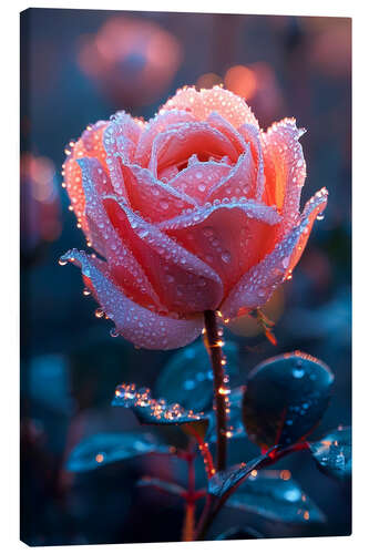 Tableau sur toile Dew-wet rose II