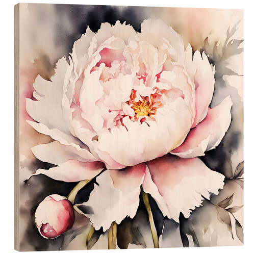 Stampa su legno Peony