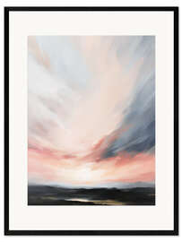 Gerahmter Kunstdruck Sonnenaufgang abstrakt