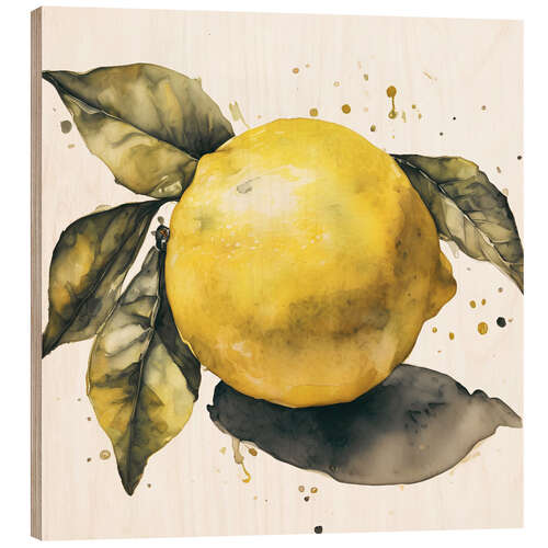 Cuadro de madera Lemon Closeup