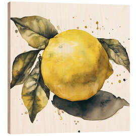Quadro de madeira Lemon Closeup - Ohkimiko