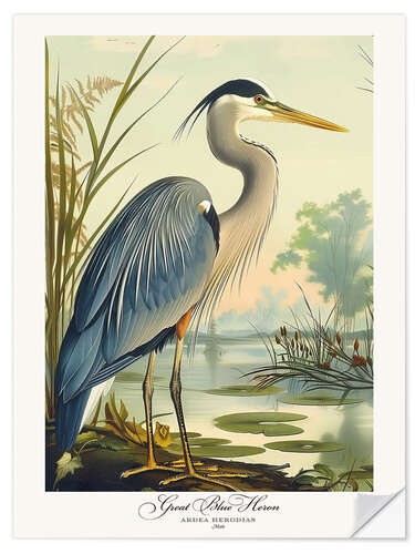 Wall sticker Great Blue Heron after Audubon