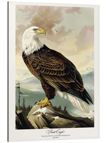 Tableau en aluminium Bald Eagle after Audubon