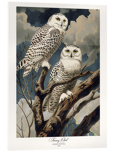Acrylglasbild Schnee-Eulen nach Audubon