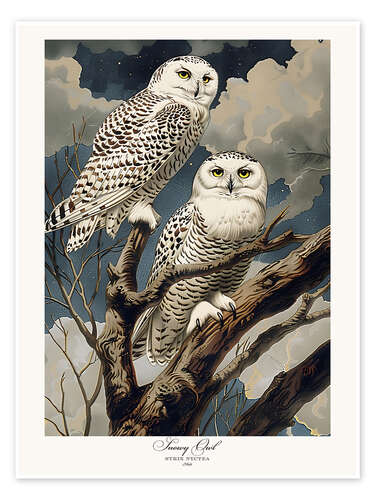 Póster Snowy Owls after Audubon