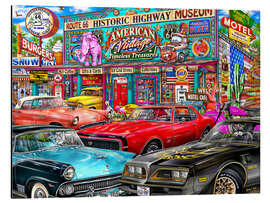 Tableau en aluminium Route 66, Historic Highway - Michael Fishel