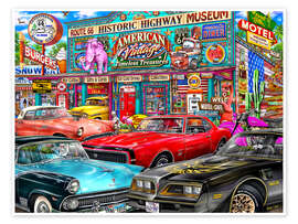 Wandbild Route 66, Historic Highway - Michael Fishel