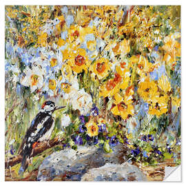 Wandsticker Buntspecht im Frühling