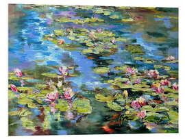 Hartschaumbild Blühende Seerosen