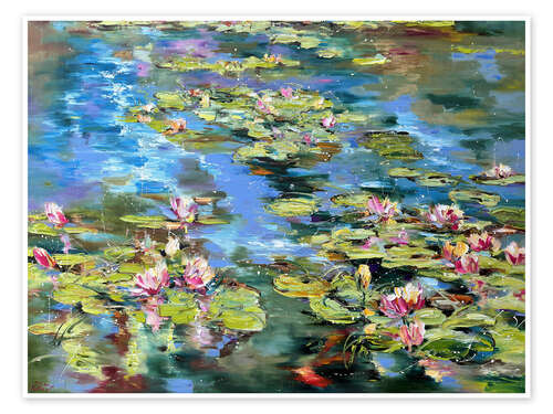 Póster Blooming Water Lilies