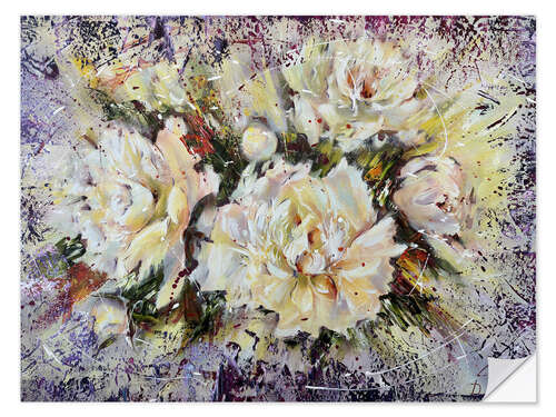 Vinilo para la pared White Peonies