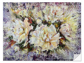 Vinilo para la pared White Peonies