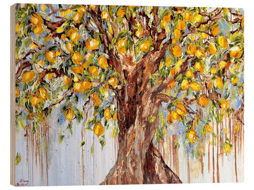 Hout print Lemon Trees