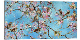 Gallery Print Spatzen im blühenden Baum