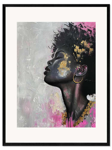 Gerahmter Kunstdruck Love my golden heart