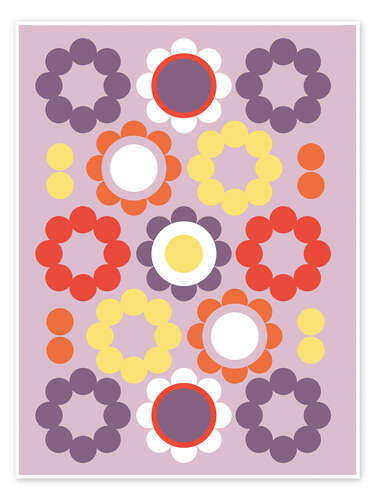 Póster Retro flowers