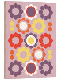 Print på træ Retro flowers - Martina illustration