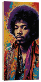 Quadro de madeira Jimi Hendrix - Simon Metacci