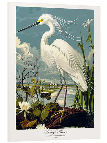 PVC-tavla Snowy Heron after Audubon