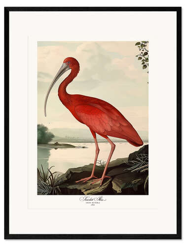 Kehystetty taidepainatus Scarlet Ibis after Audubon