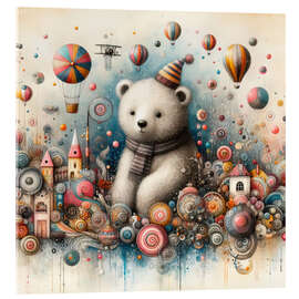 Obraz na szkle akrylowym Baby bear with toys - nobelart