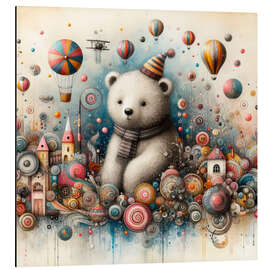 Alubild Babybär mit Spielzeug - nobelart