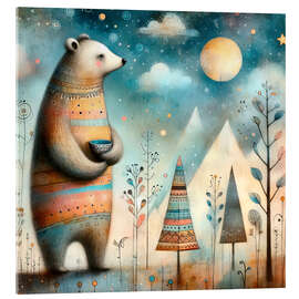 Obraz na szkle akrylowym Magic bear in the arctic night - nobelart