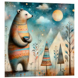 Hartschaumbild Zauberbär in der arktischen Nacht - nobelart