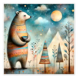 Obraz Magic bear in the arctic night - nobelart