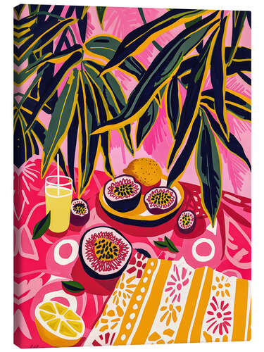 Canvas print Colourful still life with passion fruit