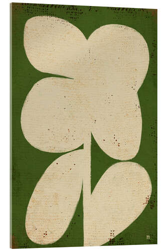Cuadro de metacrilato Big bold white flower on green II