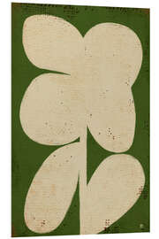 Hartschaumbild Kräftige weiße Blume auf Grün II