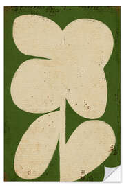 Wandsticker Kräftige weiße Blume auf Grün II