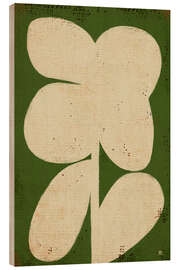 Obraz na drewnie Big bold white flower on green II