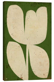 Quadro em tela Big bold white flower on green I - Marco Marella