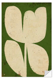 Wandsticker Kräftige weiße Blume auf Grün I