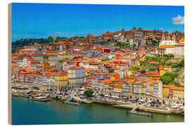 Hout print Ribeira Pier - Porto, Portugal