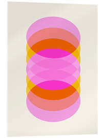 Acrylic print Geometric Op Art Cylinder in Pink and Orange