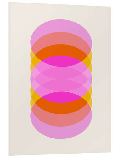 Foam board print Geometric Op Art Cylinder in Pink and Orange