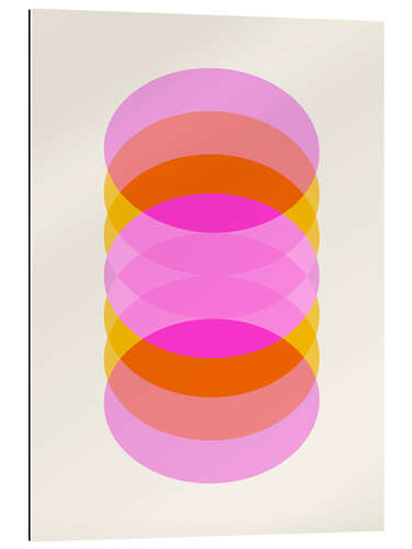 Gallery Print Geometrischer Op-Art-Zylinder in Pink und Orange