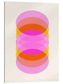 Gallery Print Geometrischer Op-Art-Zylinder in Pink und Orange