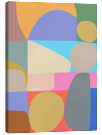 Leinwandbild Farbenfrohe abstrakte geometrische Formenkomposition - apricot and birch